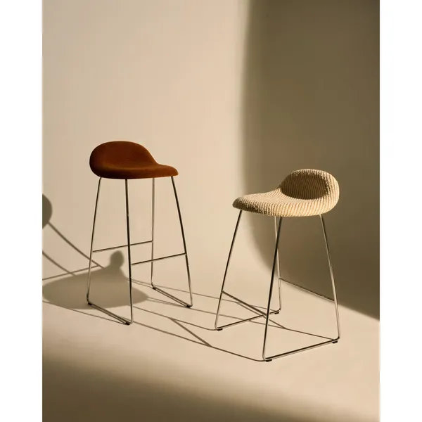 3D Barstol H75 Rustfri Stål/Belsuede Special Dedar 133
