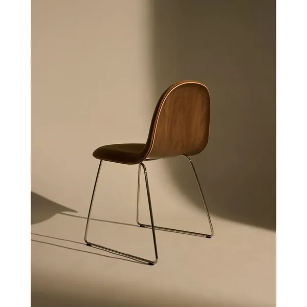 3D Dining Chair Stainless Steel/American Walnut/Belsuede Special Dedar 132