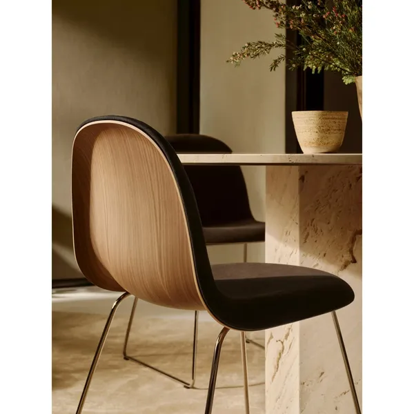 3D Dining Chair Stainless Steel/American Walnut/Belsuede Special Dedar 132