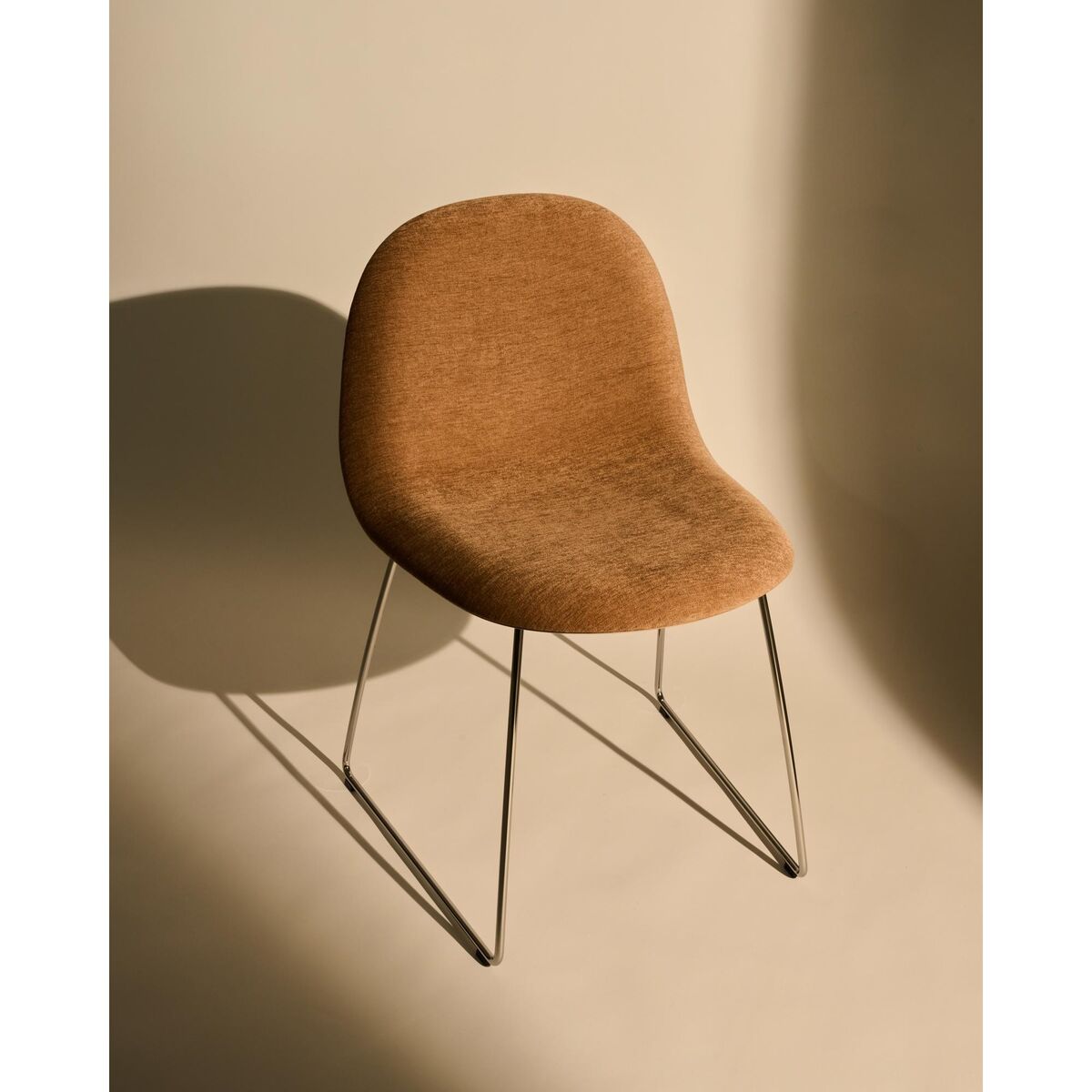 3D Spisebordsstol Rustfri Stål/Bouclé 005