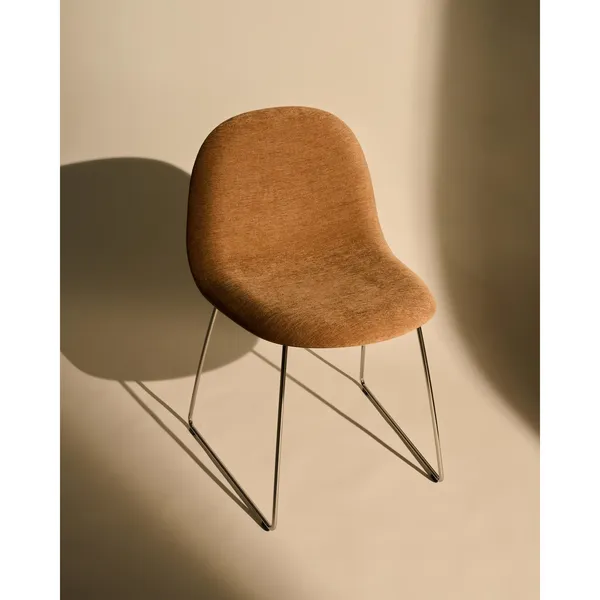 3D Dining Chair Stainless Steel/Bouclé 005