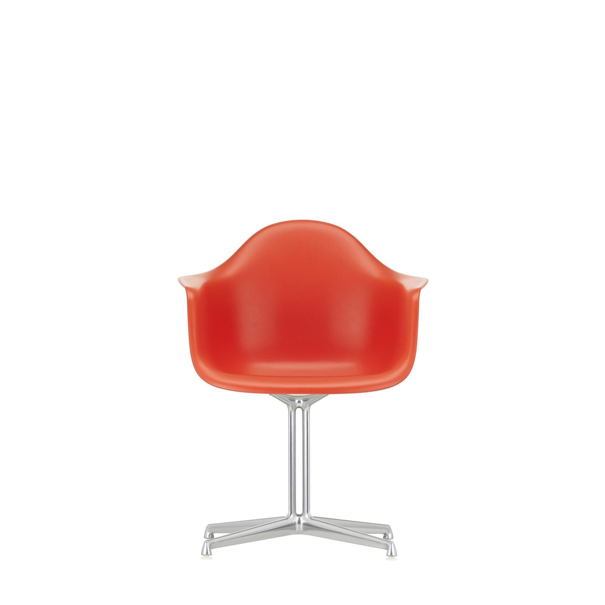 Eames Plastic DAL RE spisestuestol valmuerød/ Krom