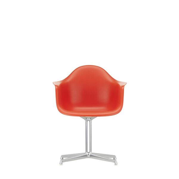 Eames Plastic DAL RE Dining Chair Mohnrot/ Chrom