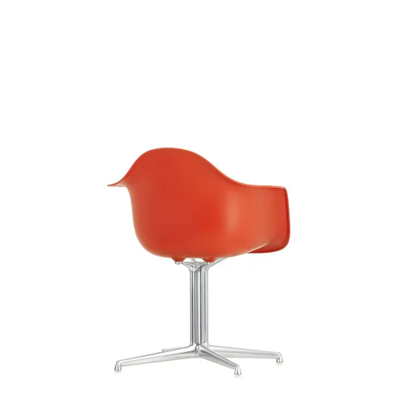 Eames Plastic DAL RE Dining Chair Mohnrot/ Chrom