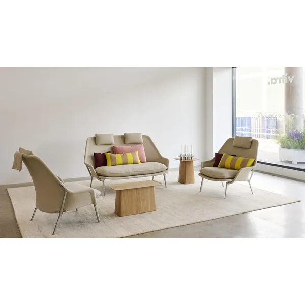 Slow Fauteuil & Ottoman Beige/ Crème/ Chroom