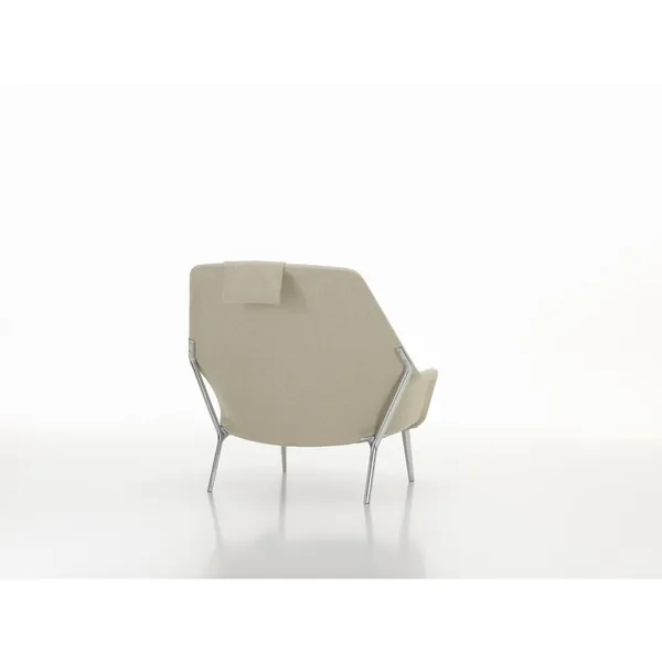 Slow Fauteuil & Ottoman Beige/ Crème/ Chroom