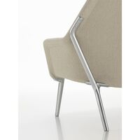 Slow Fauteuil & Ottoman Beige/ Crème/ Chroom