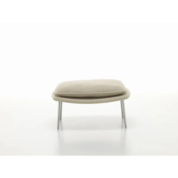 Slow Fauteuil & Ottoman Beige/ Crème/ Chroom