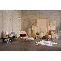 Slow Fauteuil & Ottoman Beige/ Crème/ Chroom