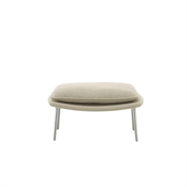 Slow Ottoman Flocca 0650/ Beige 02/ Chrom