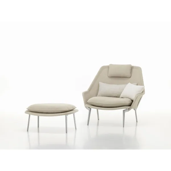 Slow Ottoman Flocca 0650/ Beige 02/ Cromo