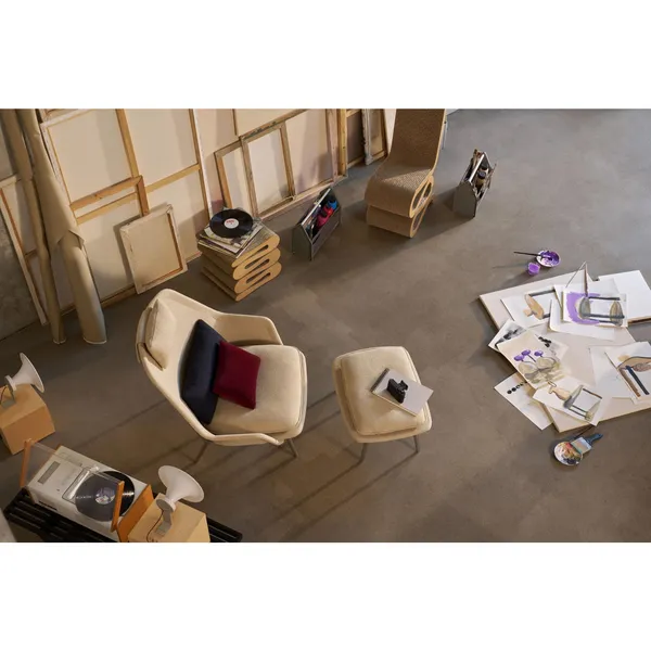 Slow Ottoman Flocca 0650/ Beige 02/ Cromo