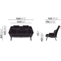 Slow Sofa Flocca 0650/Beige 02/Chrome