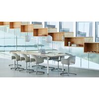Sedia da Pranzo Layout 234 con Braccioli e Girevole Turf Grigio Chiaro/ Alluminio