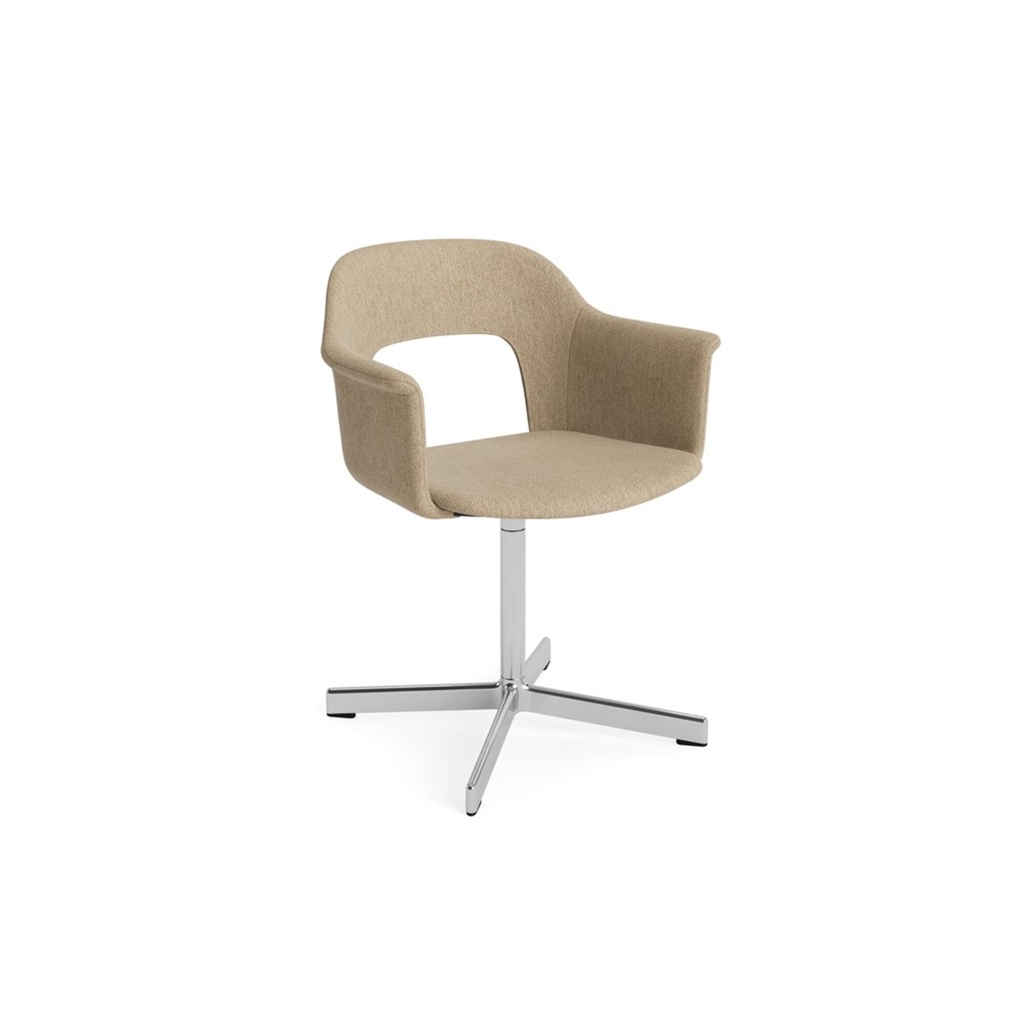 Layout 234 Spisestol med Armlener og Svingbar Torv Sand/ Aluminium