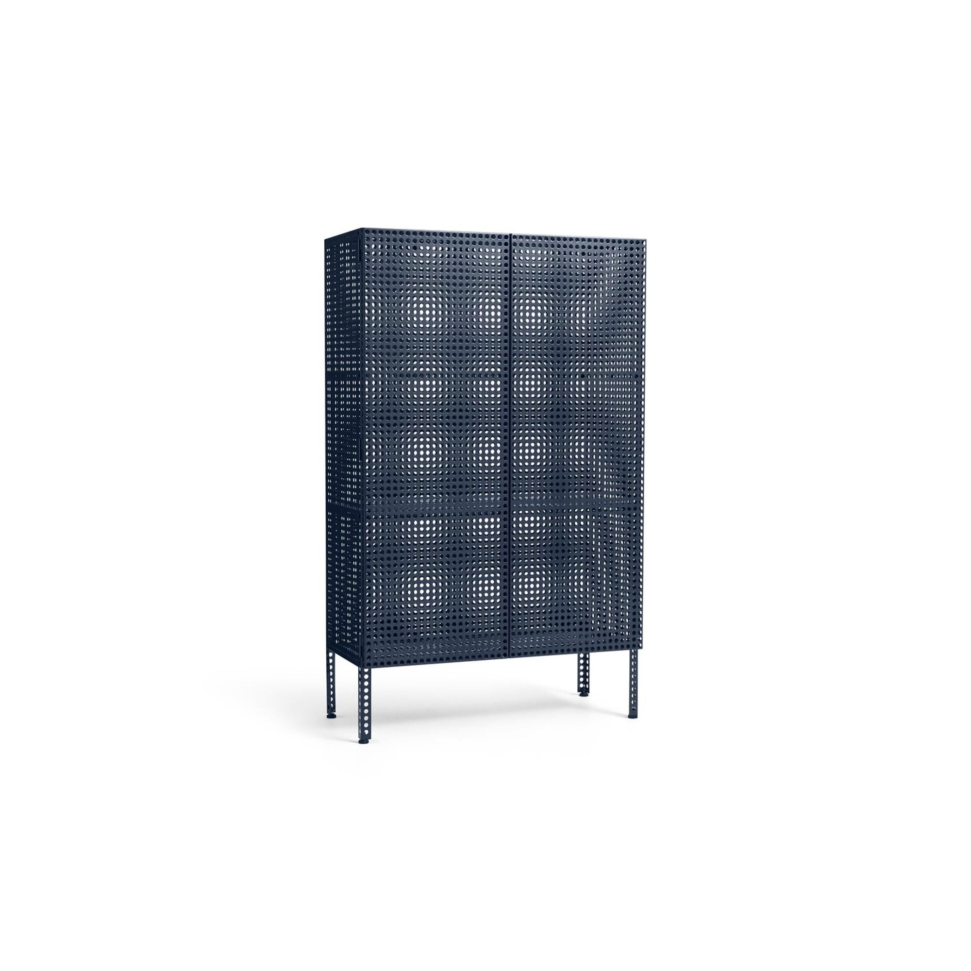 Perforierter Schrank Groß Stahlblau