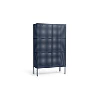 Perforierter Schrank Groß Stahlblau