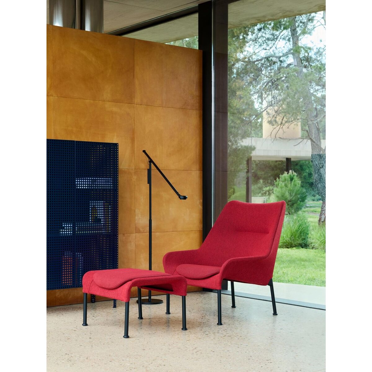 Perforierter Schrank Groß Stahlblau