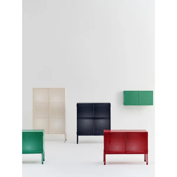 Perforated Wall Cabinet Small Wine Red