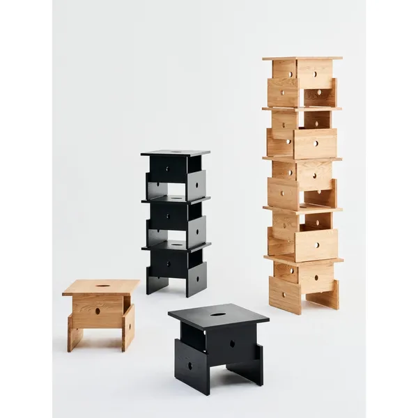 Wood Box Coffee Table Black Oak