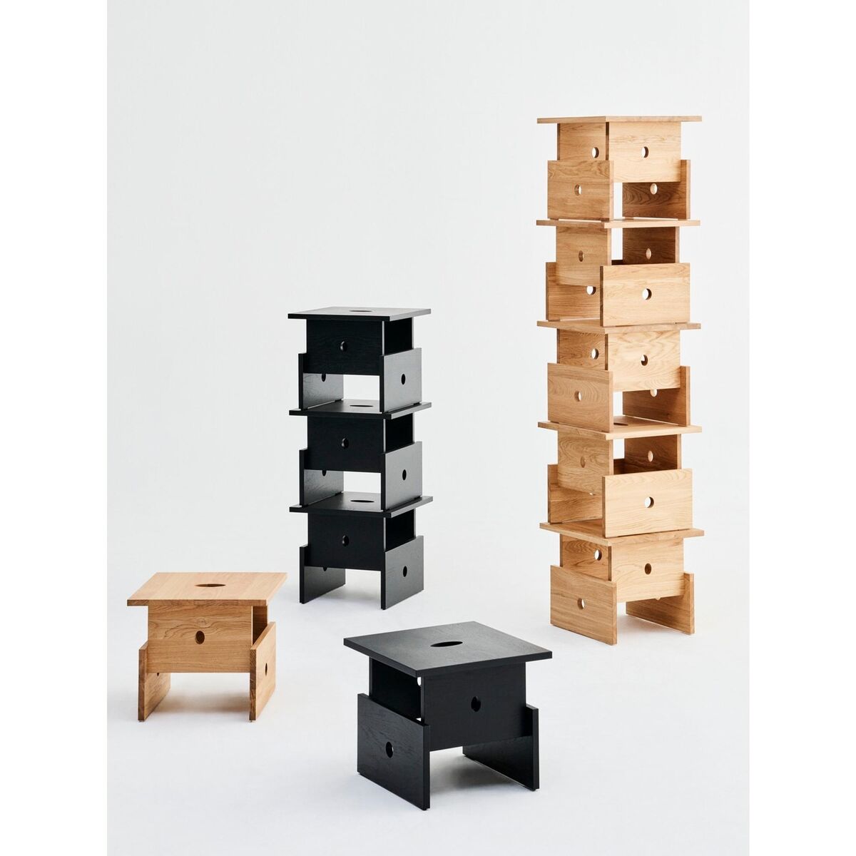 Wood Box Couchtisch Schwarz Eiche