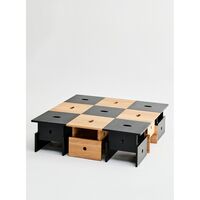 Wood Box Couchtisch Schwarz Eiche