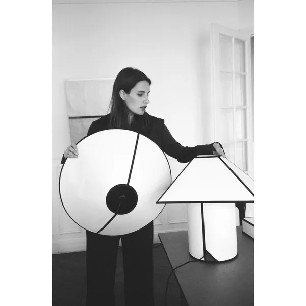 Ava Pyramid Table Lamp 45 White