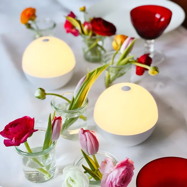 Alba Tragbare Lampe, 2 Stück, Glänzend Weiß
