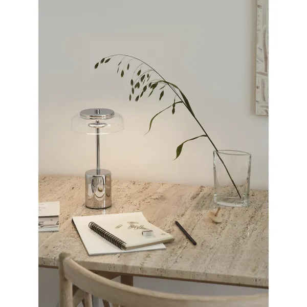 Blossi Portable Lamp Mini Chrome/ Clear