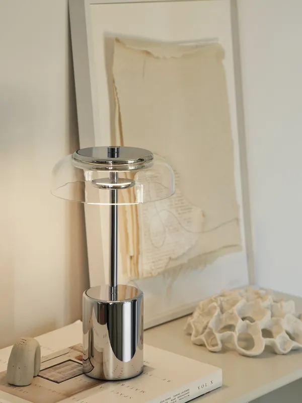 Blossi Mini-Taschenlampe, Chrom/ Klar