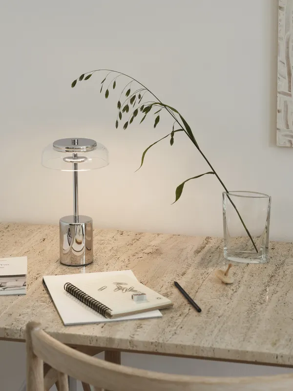 Blossi Mini-Taschenlampe, Chrom/ Klar