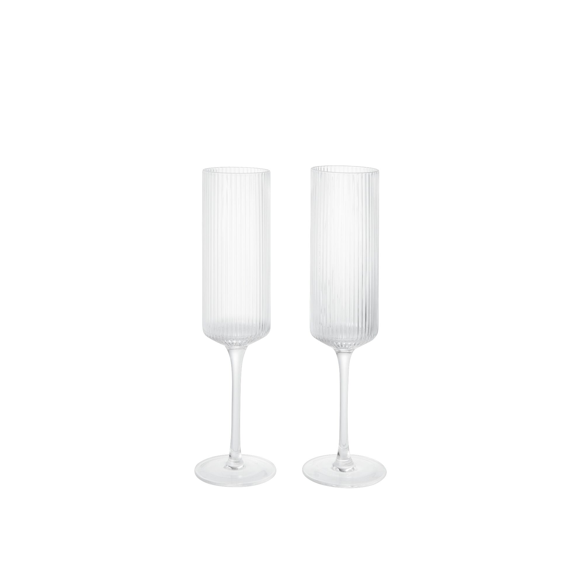 Lot de 2 Flûtes à Champagne Ripple 15 Cl Transparent