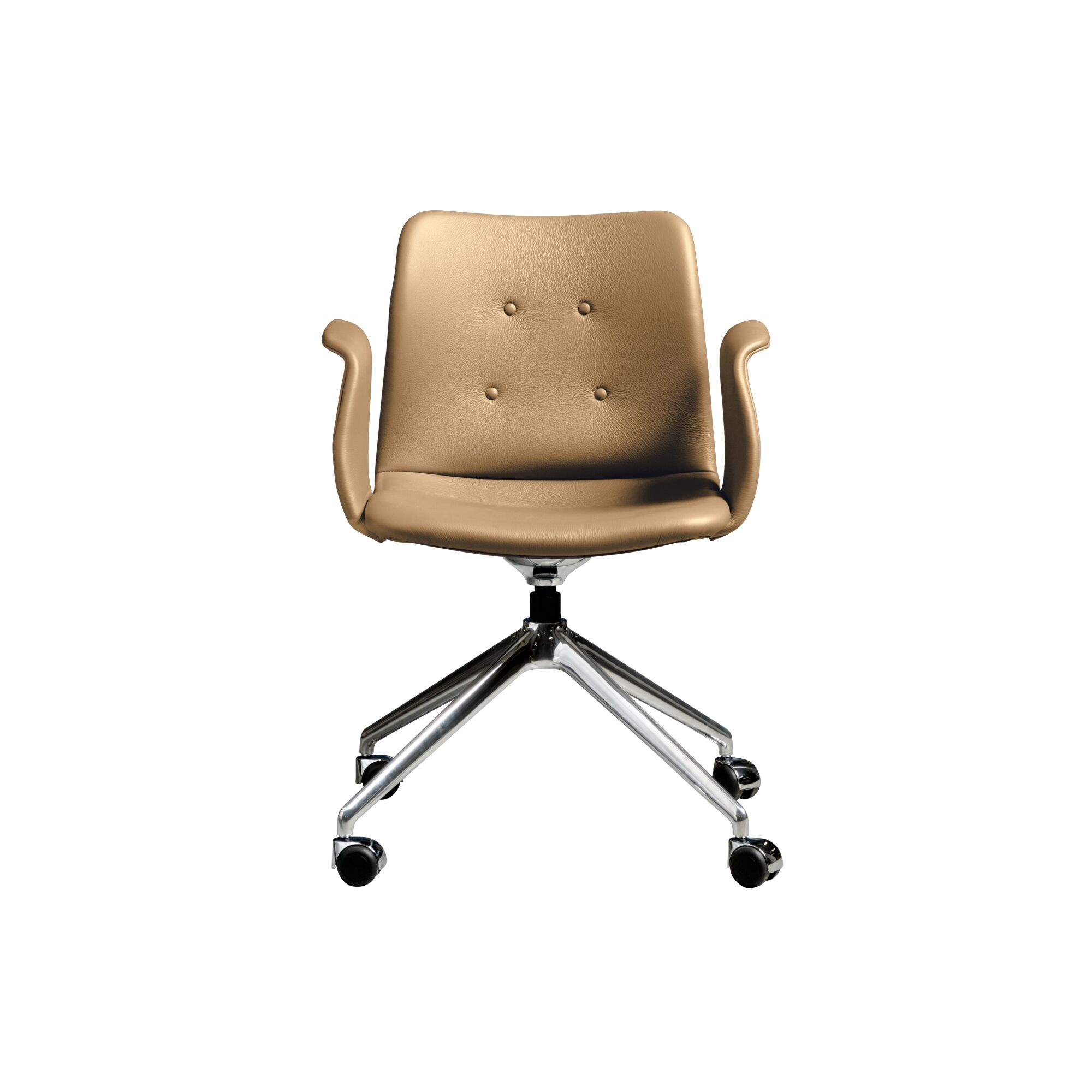 Bent Hansen Primum 4-Star Spisebordsstol Med Hjul Poleret Stl/Zenso 3 261