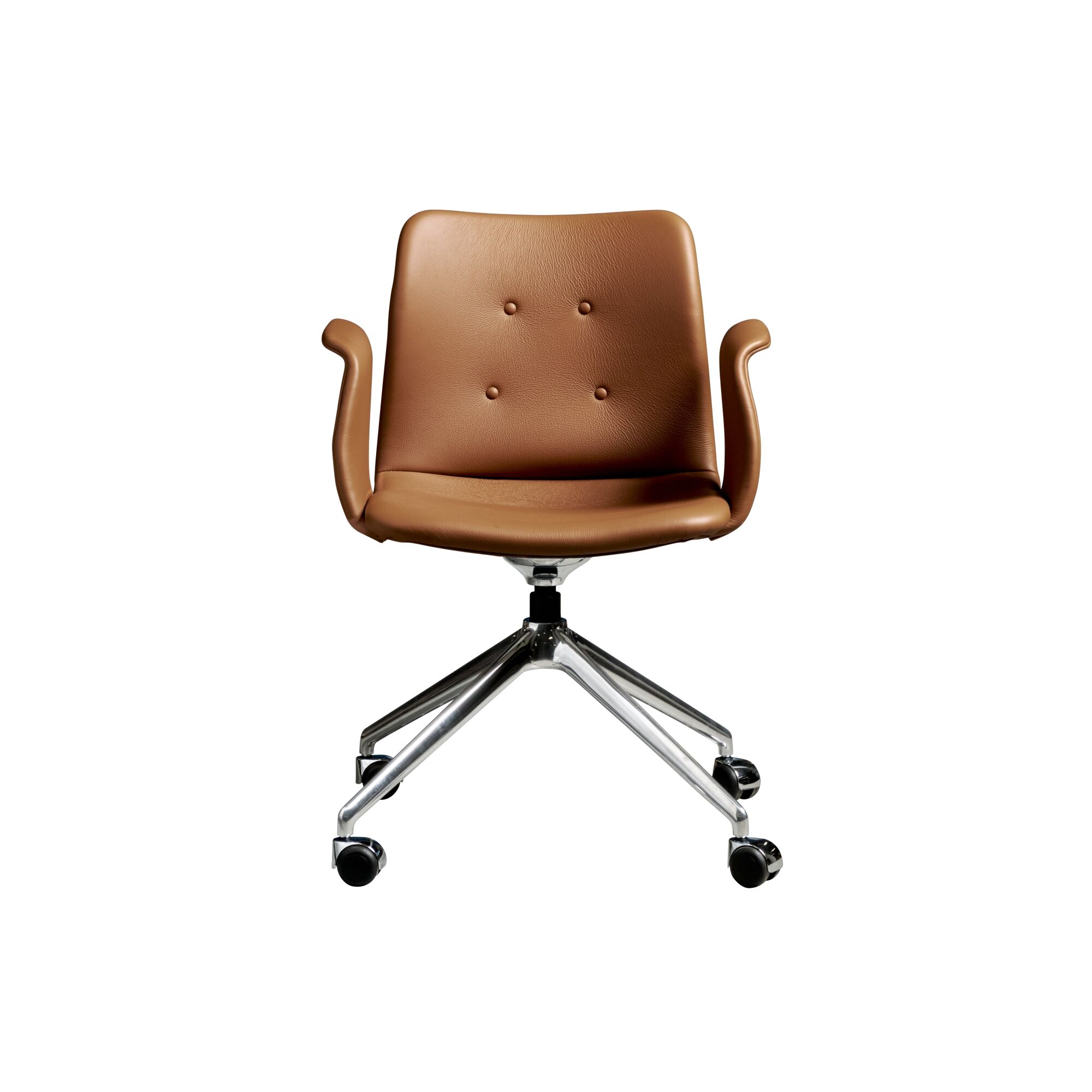 Bent Hansen Primum 4-Star Spisebordsstol Med Hjul Poleret Stl/Zenso 3 223
