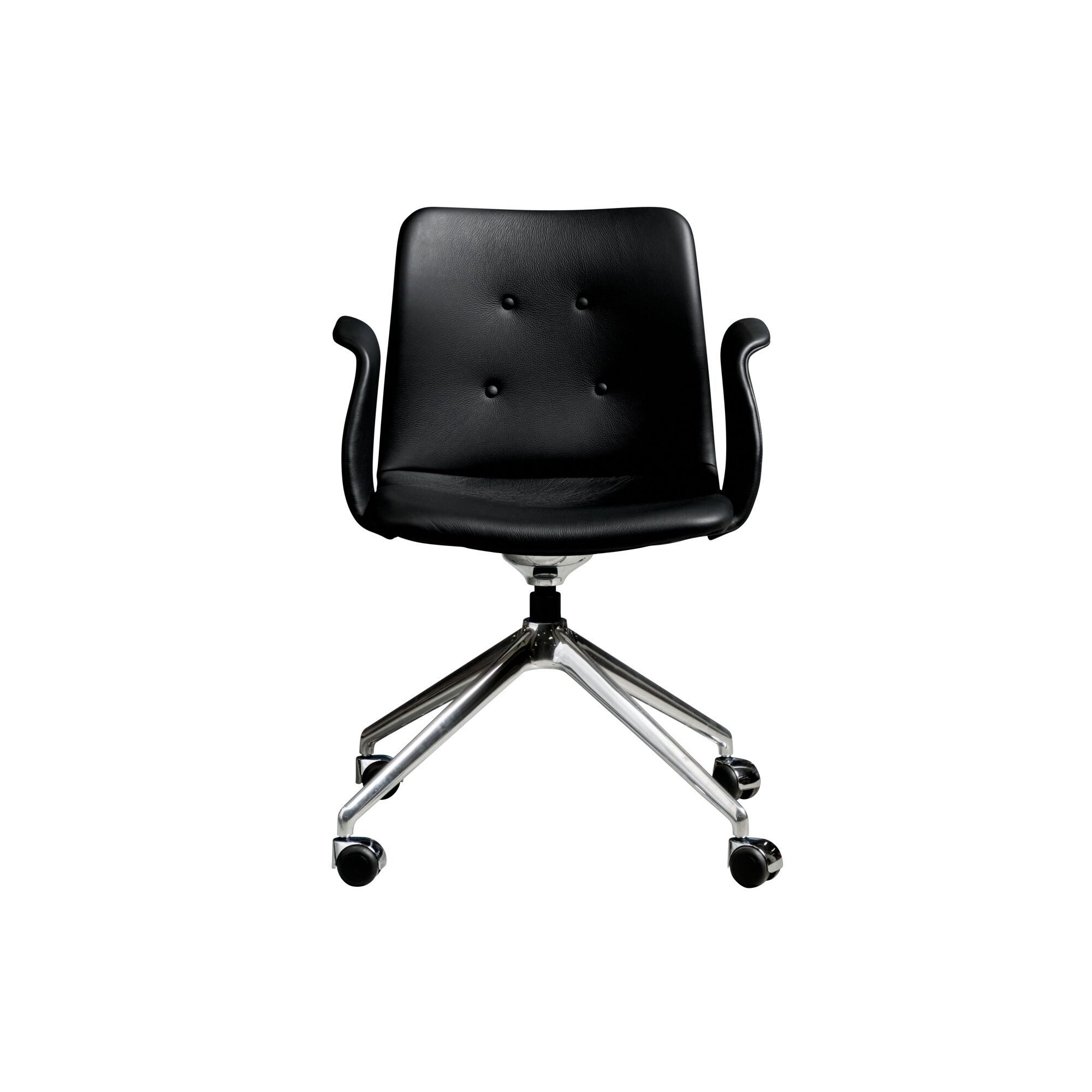 Bent Hansen Primum 4-Star Spisebordsstol Med Hjul Poleret Stl/Zenso 3 207