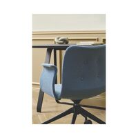 Bent Hansen Primum 4-Star Esszimmerstuhl mit Drehgelenk und Rollen, Polierter Stahl/Zenso 3 261