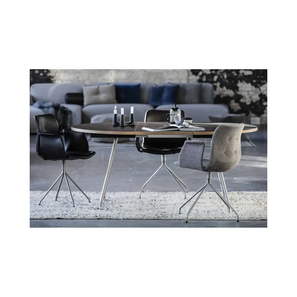 Bent Hansen Primum Spisebord Sort Linoleum/Rustfri Metal