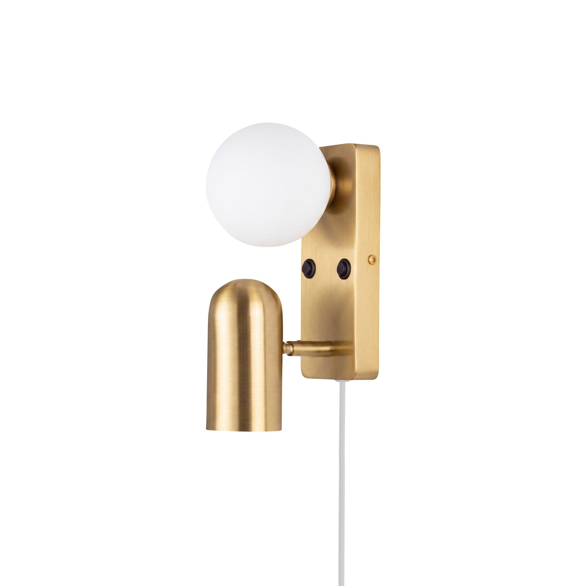 Doppio Vegglampe Børstet Messing
