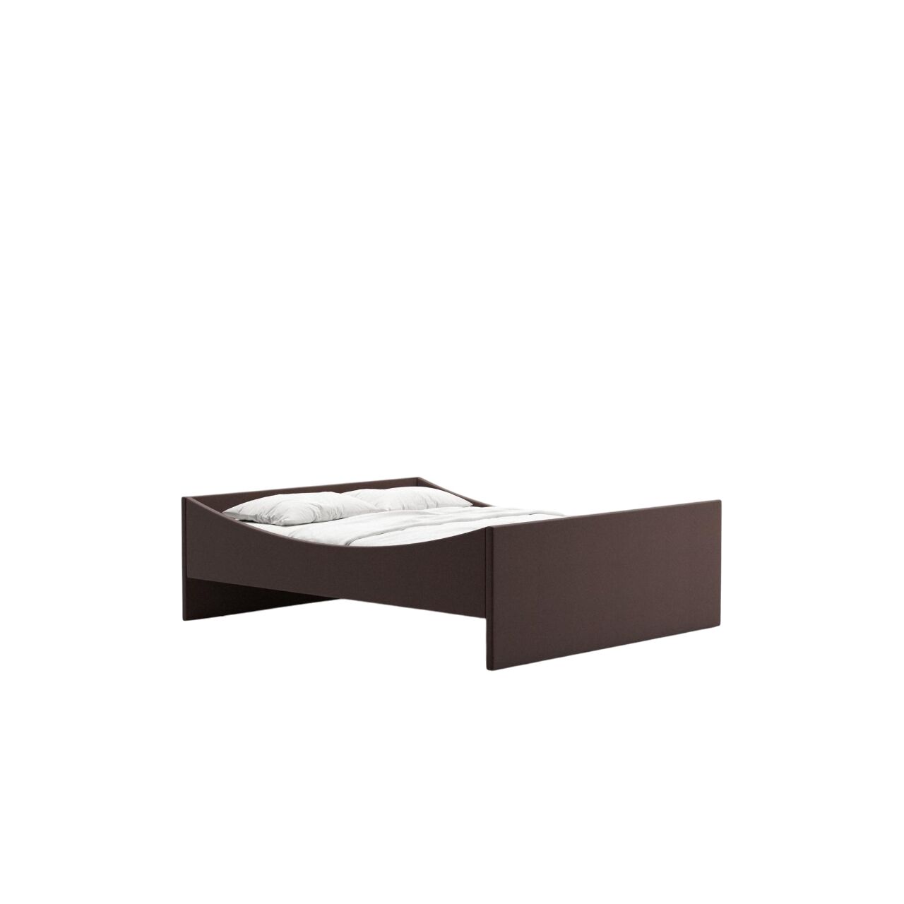 Curved Sengestel 140x200 Mrkebrun
