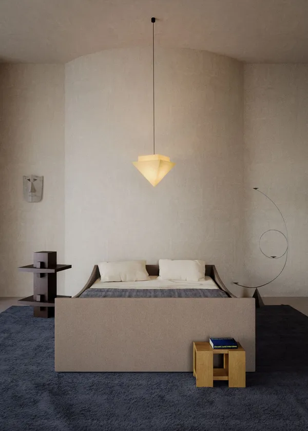 Gebogen Bedframe 180x200 Beige