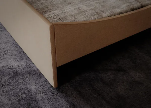 Gebogen Bedframe 200x210 Beige