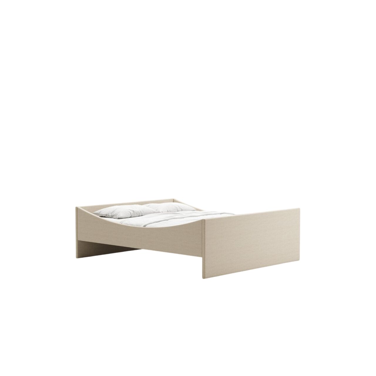 Curved Sengestel 160x200 Lys Beige
