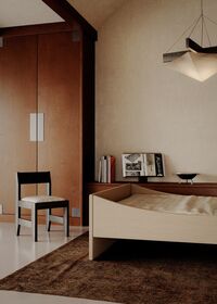 Gebogen Bedframe 160x200 Beige