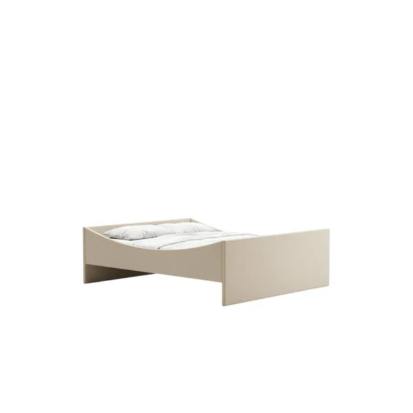 Gebogen Bedframe 140x210 Beige