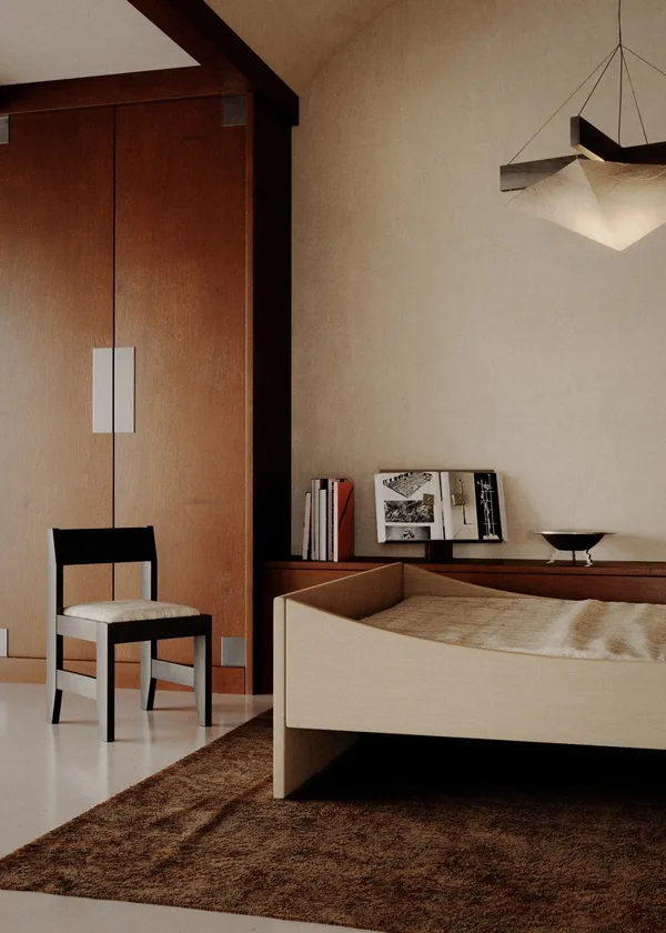 Gebogen Bedframe 140x210 Beige