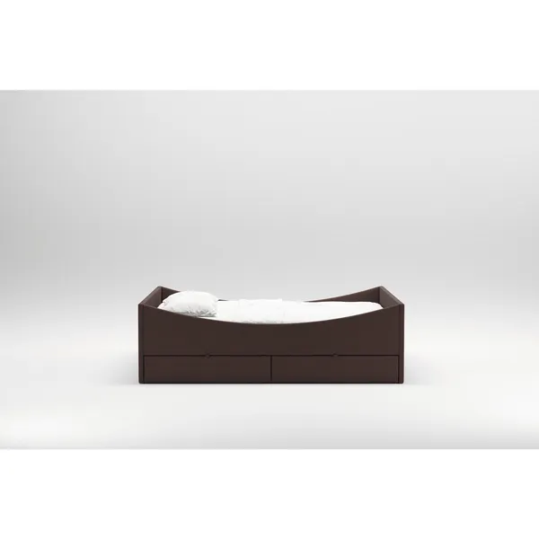 Gebogen Bedframe Met 2 Laden 150x210 Donkerbruin