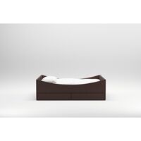 Curved Bed Frame With 4 Drawers 160x200 Dark Brown