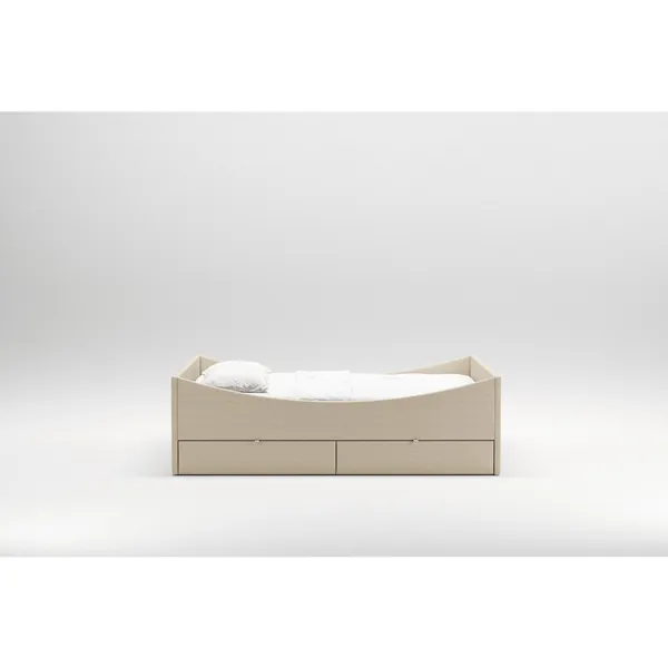 Gebogen Bedframe met 4 Laden 140x200 Beige