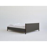 Veng Bedframe 150x200 Donkergrijs/Gerookt Eiken