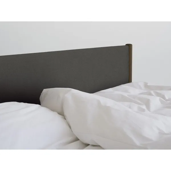 Veng Bedframe 150x200 Donkergrijs/Gerookt Eiken